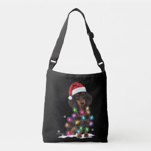 Bolsa Ajustável Luzes De Natal Dachshund Com Neve