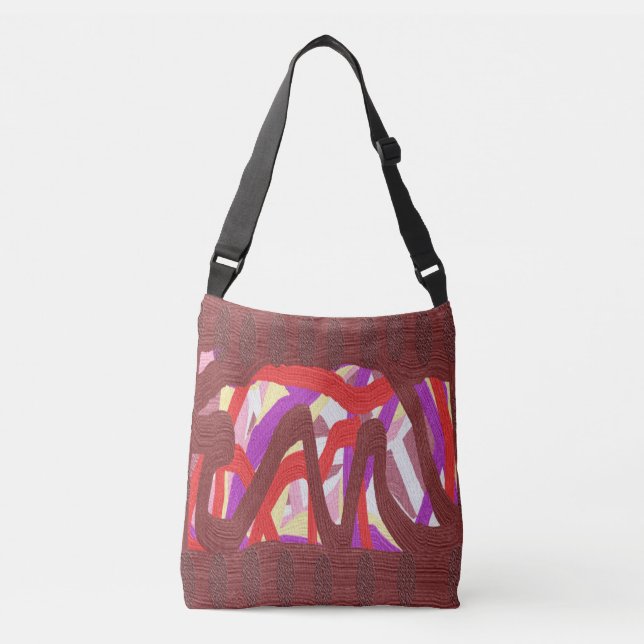 Bolsa Ajustável Madeira da Terra marrom profundo com roxo vermelho (Frente)