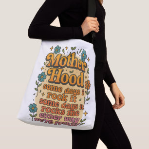 Bolsa Ajustável Mãe Capuz Retro Floral Citação Groovy