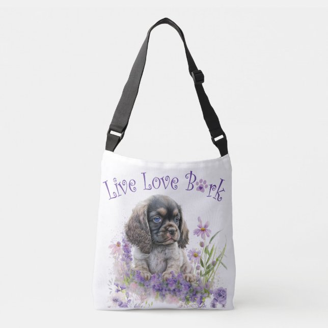 Bolsa Ajustável Mãe de Cocker Spaniel Floral (Frente)