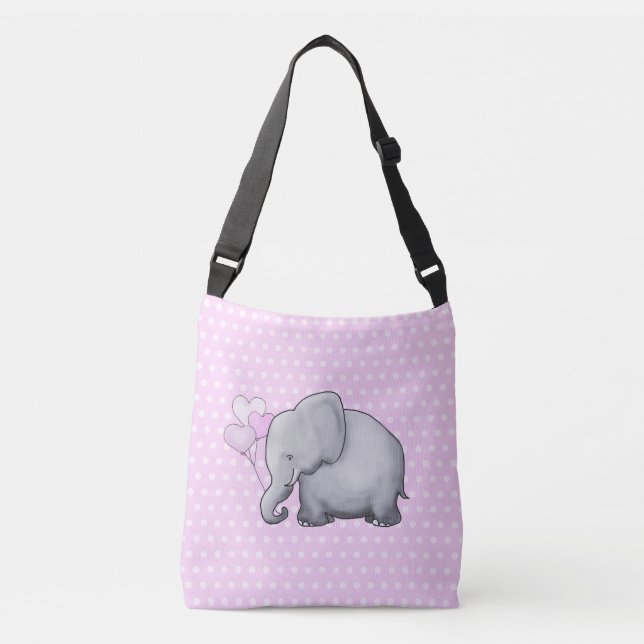 Bolsa Ajustável Mãe nova do bebê bonito do elefante das bolinhas (Frente)