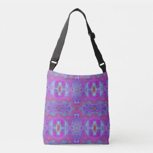 Bolsa Ajustável Magenta ondulada e padrão verde em forma de triqu