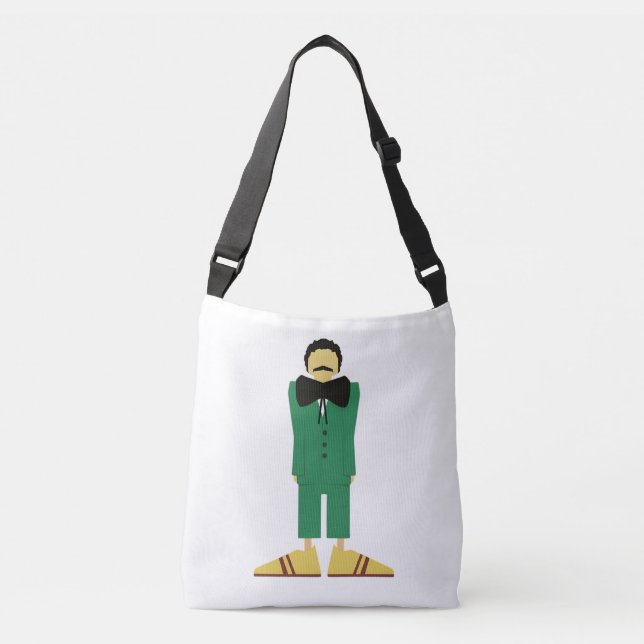 Bolsa Ajustável  Man in Green Suit Art Retro Abstract (Frente)