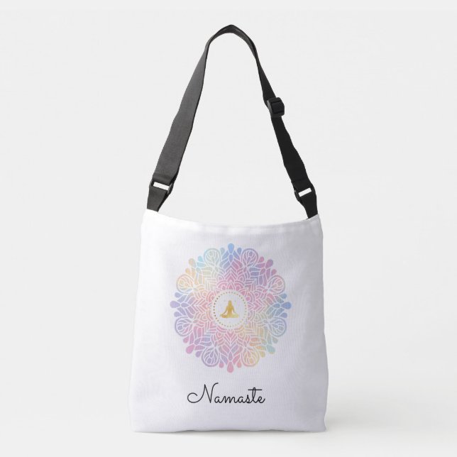 Bolsa Ajustável *~* Mandala Mulheres Meditação Energy Pastel Rainb (Frente)
