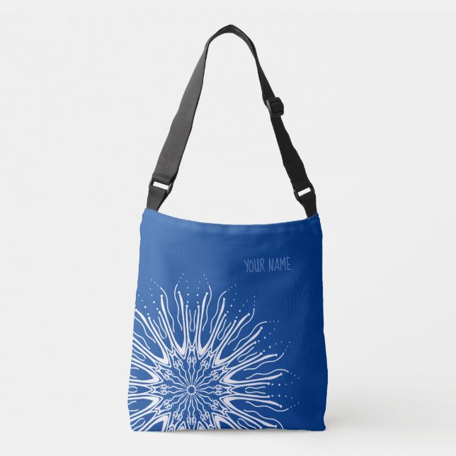 Bolsa Ajustável Mandala orgânico em azul (Frente)