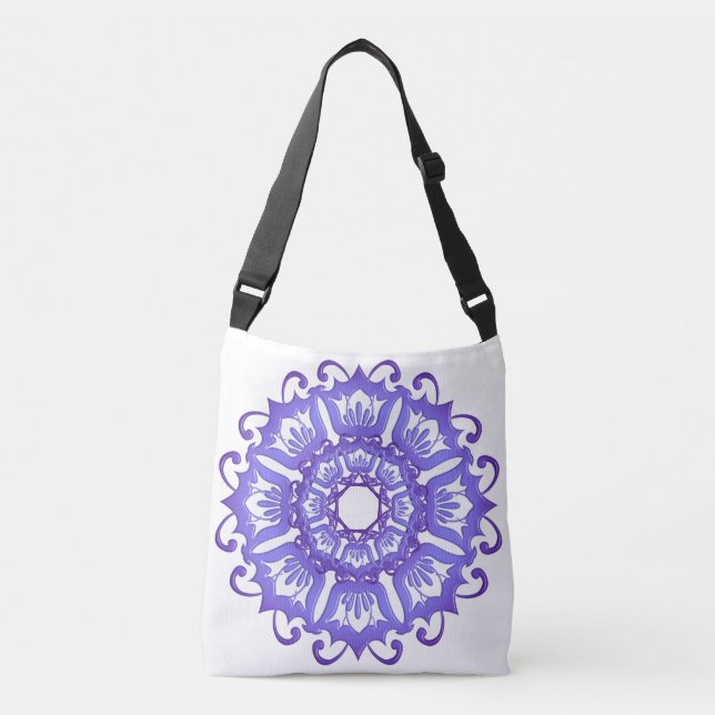 Bolsa Ajustável Mandala. violeta floral (Frente)