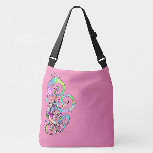 Bolsa Ajustável Mão Cardíaca Espiral Pintada Design 1 (Frente)