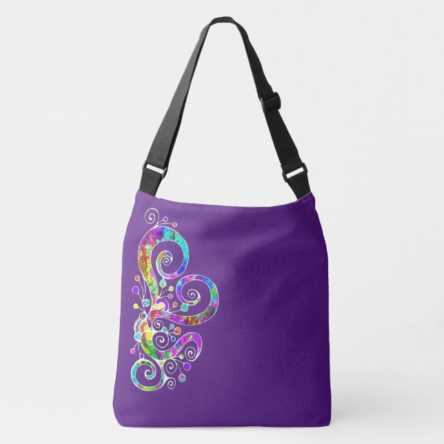 Bolsa Ajustável Mão Cardíaca Espiral Pintada Design 2 (Frente)