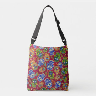Bolsa Ajustável Mão de Hamsa - Mão do padrão colorido da Fátim