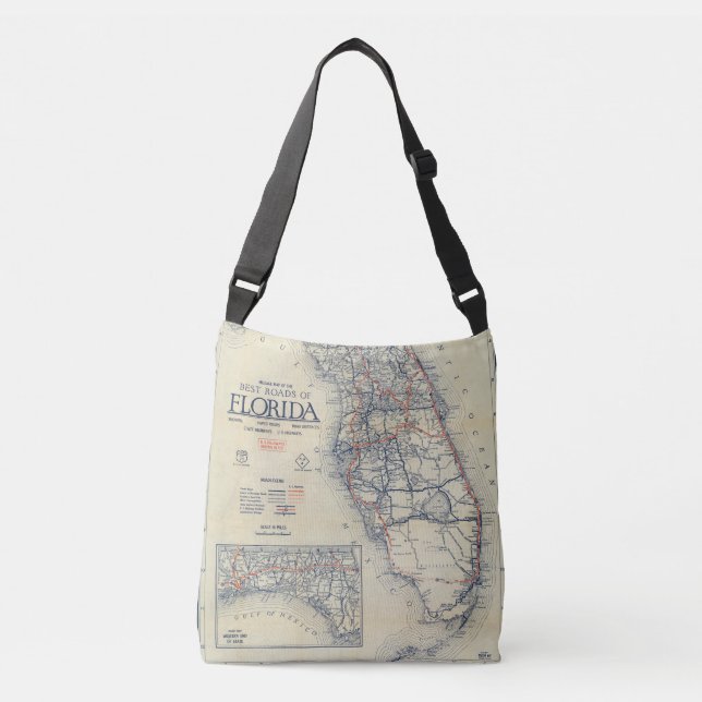 Bolsa Ajustável Mapa de Vintage na Flórida (Frente)
