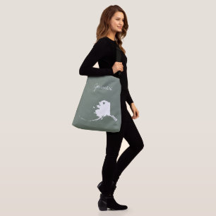 Bolsa Ajustável Mapa do estado do Alasca com nome personalizado do