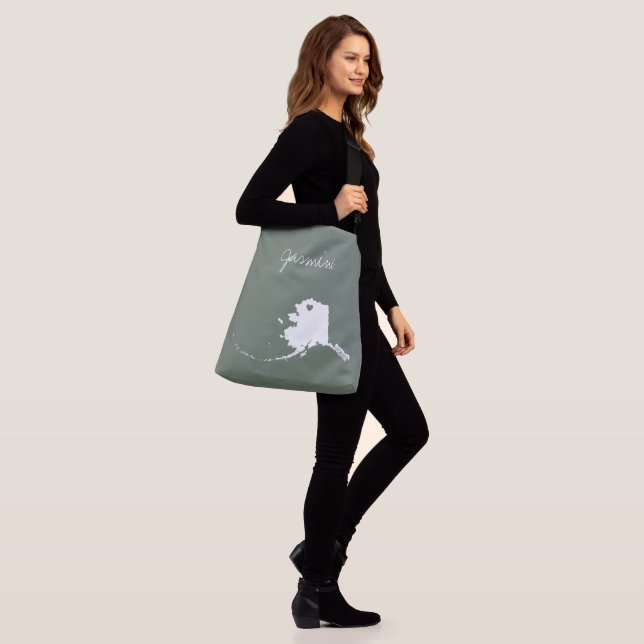 Bolsa Ajustável Mapa do estado do Alasca com nome personalizado do (No(a) Modelo)