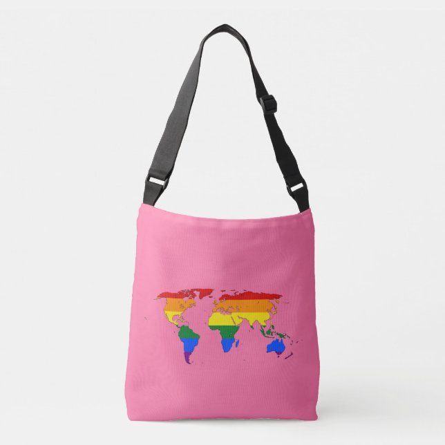 Bolsa Ajustável Mapa do mundo do orgulho LGBT (Frente)