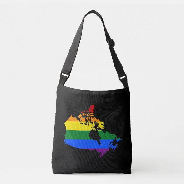 Bolsa Ajustável Mapa do orgulho LGBT canadense Crossbody Bag (Frente)
