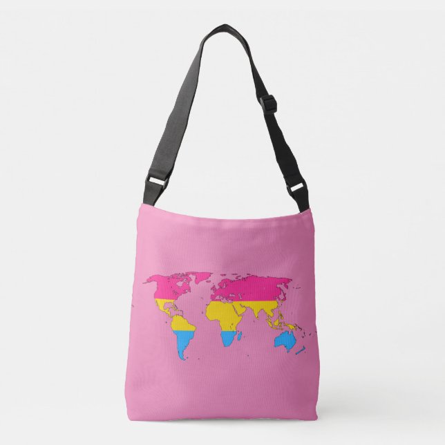 Bolsa Ajustável Mapa mundial do orgulho da Pansexualidade (Frente)