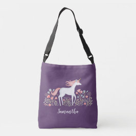 Bolsa Ajustável Marca de Tota Unicorn Floral de Watercolor