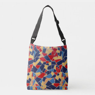 Bolsa Ajustável Marinho Blue e Red Mosaico Crossbody Bag