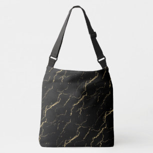 Bolsa Ajustável Mármore Preto e Dourado Nítido