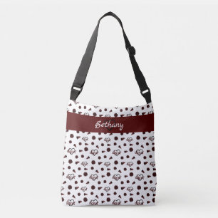 Bolsa Ajustável Maroon Cheer Hearts, Pom Poms, Padrão Megafone