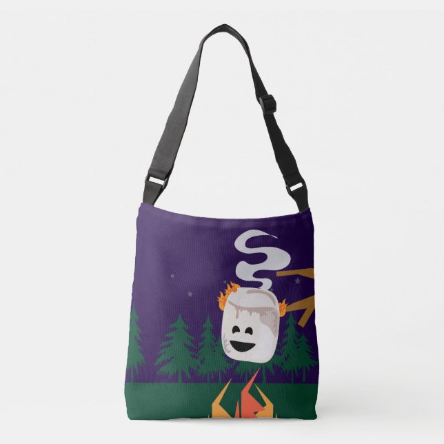 Bolsa Ajustável Marshmallow Campfire - Design de Diversão de Carto (Frente)
