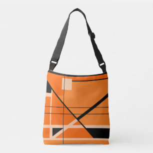 Bolsa Ajustável MCM inspirou o bege preto em laranja geométrico