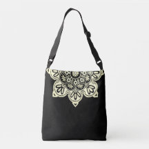 Medallion Crossbody Bag preto e creme