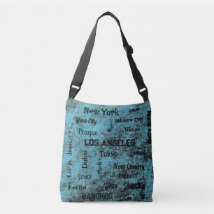 Bolsa Ajustável megacidades rústicas quic azul do mundo
