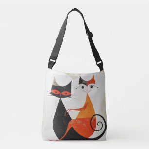 Bolsa Ajustável Meio século Art Cat Duo Impressão