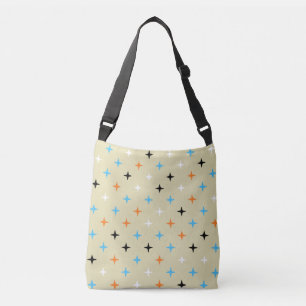 Bolsa Ajustável meio século Moderno Azul Laranja Negro Starburst