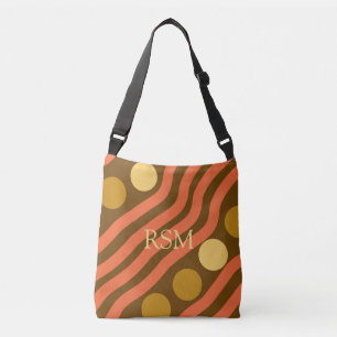 Bolsa Ajustável Meio século Monograma Laranja Dourado