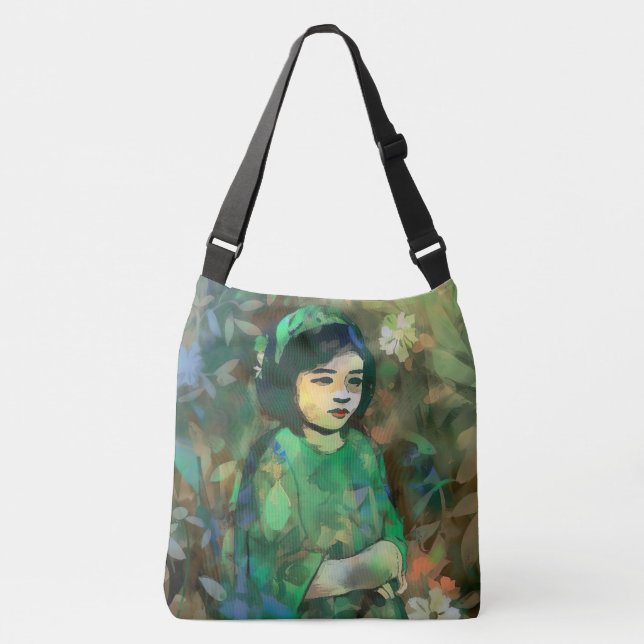 Bolsa Ajustável Menina em vestida verde (Frente)
