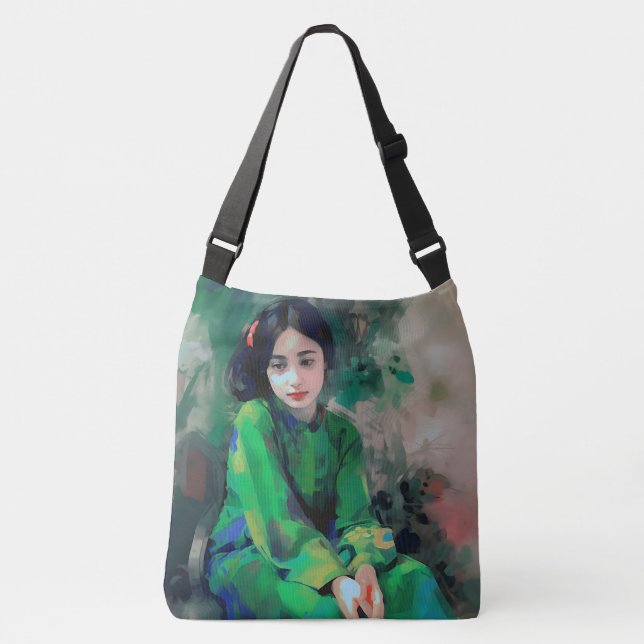 Bolsa Ajustável Menina em vestida verde (Frente)