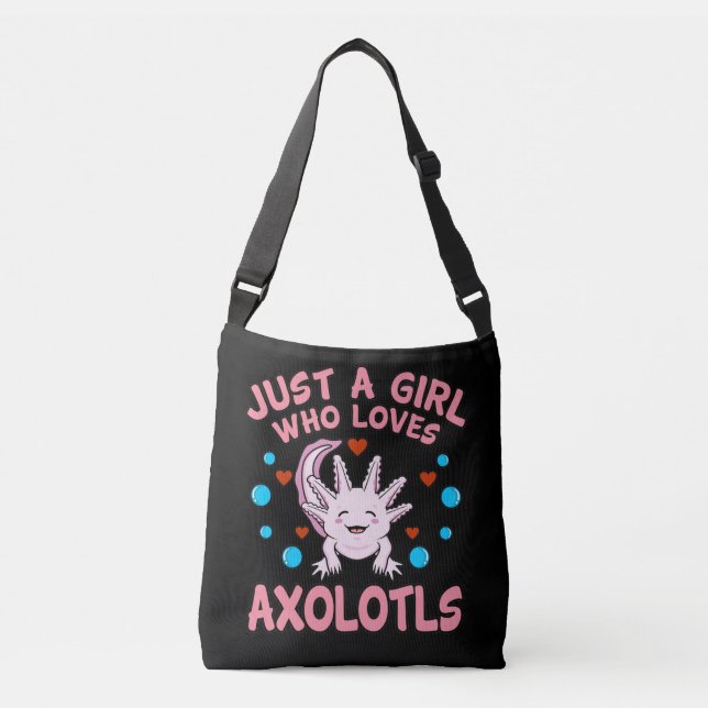Bolsa Ajustável Menina Que Ama O Amor Axolotls Kawaii Animal Axolo (Frente)
