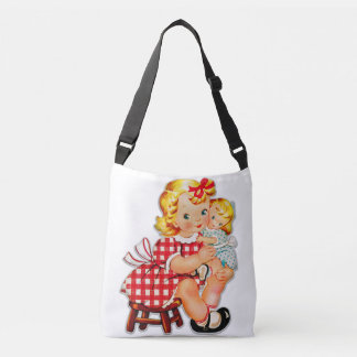 Bolsa Ajustável Menina retrô boneca vintage criança