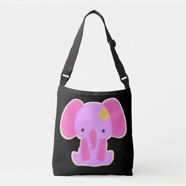 Bolsa Ajustável Menina Rosa Elefante (Frente)