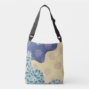Bolsa Ajustável Mídia mista azul e amarela geométrica