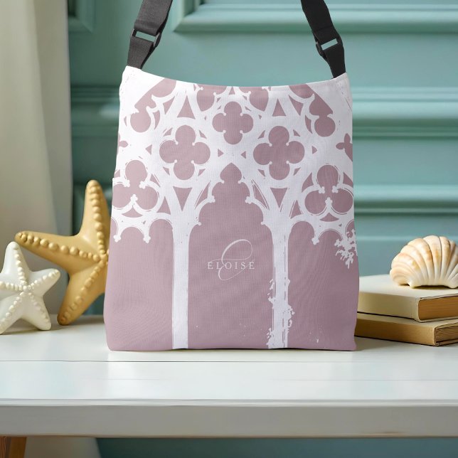 Bolsa Ajustável Mínimo Gótico Caligrafia Rosa Suave (Criador carregado)