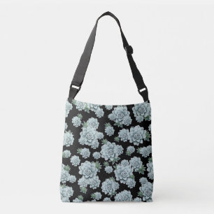 Bolsa Ajustável Mint Rosette Suculenta Repetir Impressão a Preto