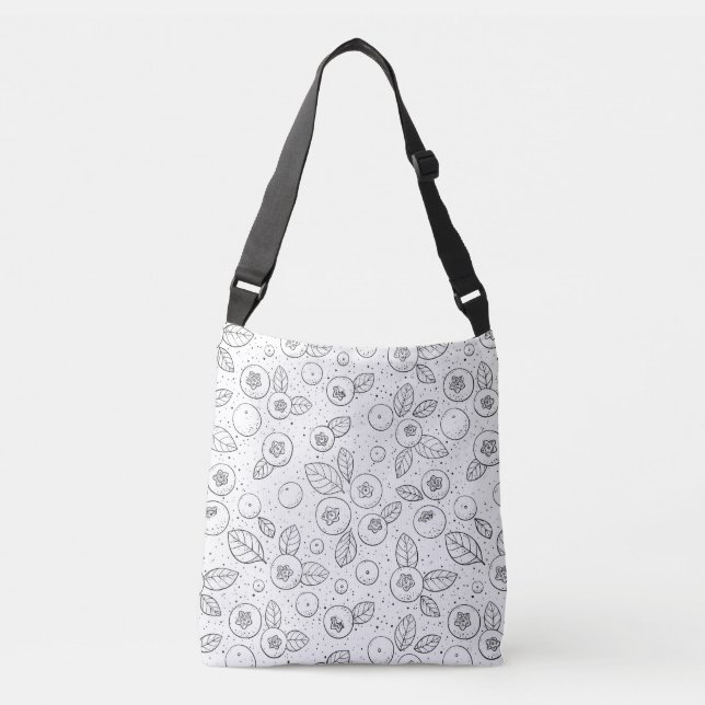 Bolsa Ajustável Mirtilos em preto e branco (Frente)