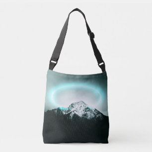 Bolsa Ajustável Misteriosa luz azul-neon da montanha nevada