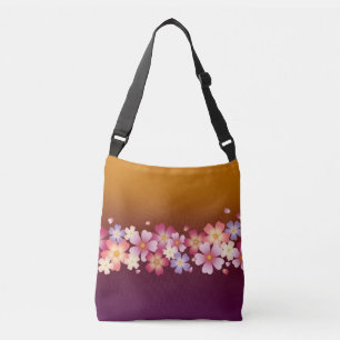 Bolsa Ajustável Mistura Sakura Blossoms Kimono Style Borgonha e Do