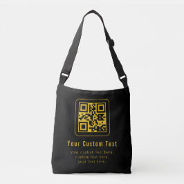 Bolsa Ajustável Modelo de QR Code e Texto Editável | Preto e Doura