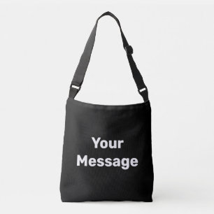 Bolsa Ajustável Modelo de Texto Simples Preto e Branco