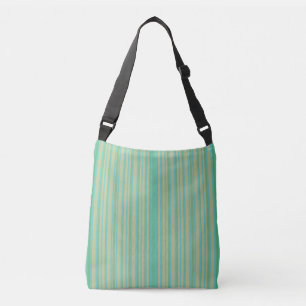 Bolsa Ajustável Modern Jade Green Striped All-Over-Impressão