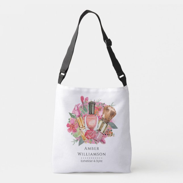 Bolsa Ajustável Moderna Cor de Água Rosa Maquieira Artista Girly C (Verso)
