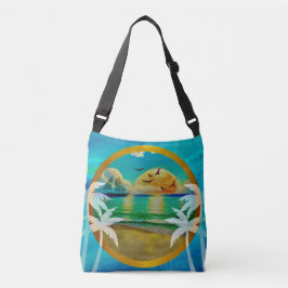 Bolsa Ajustável Moderna Floresta Tropical de Palmeiras Sunset
