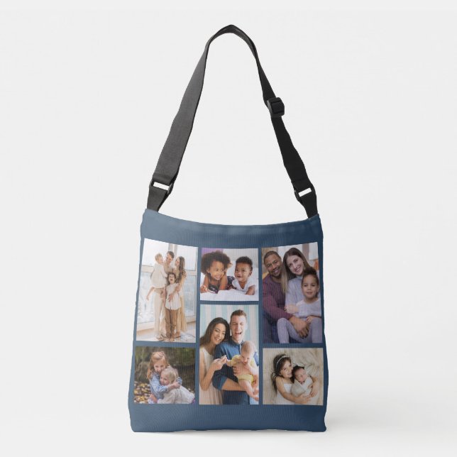 Bolsa Ajustável Momentos em foco: Colagem personalizável de 6 foto (Frente)