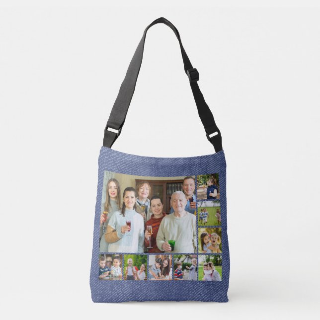 Bolsa Ajustável Momentos em foco: Colagem personalizável de 9 foto (Frente)