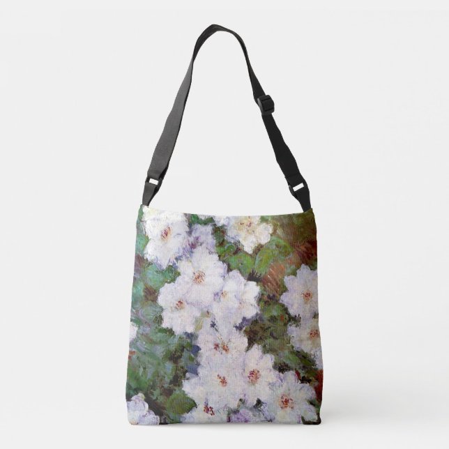 Bolsa Ajustável Monet - White Clematis, famosa pintura floral (Verso)