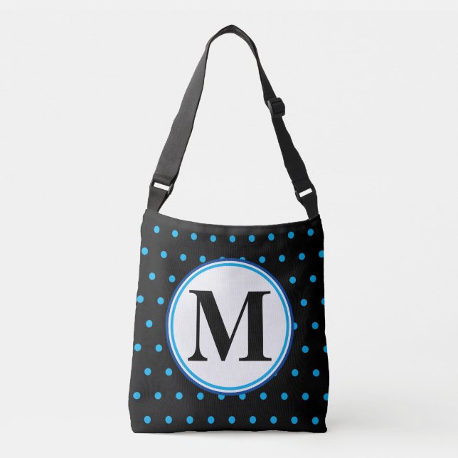 Bolsa Ajustável Monograma Bolinhas de preto-e-preto (Frente)
